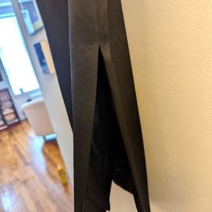 Oleg Cassini Black Tie vintage satin ankle length skirt.